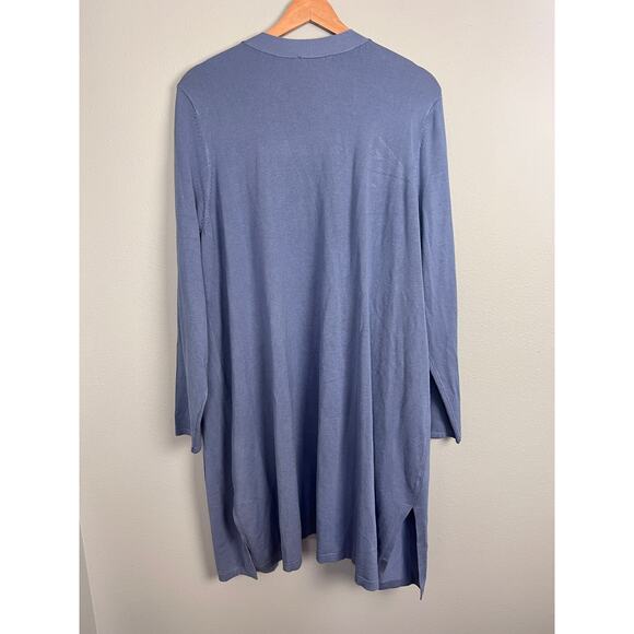 Belle by Kim Gravel Women's 1X Cardigan Sweater Feather Knit Open Front Duster - Picture 3 of 10